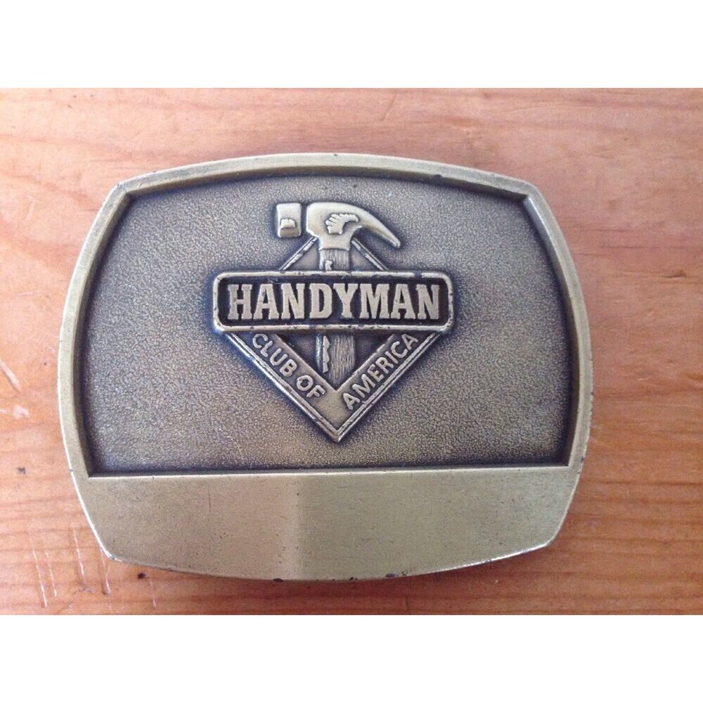Handyman Club Of America Solid Brass Chunky 1996 Carpenter Belt Buckle 3.25"